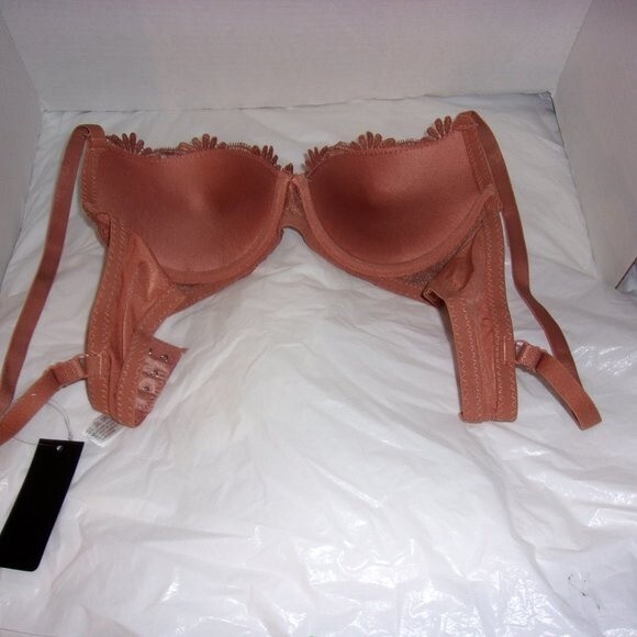 Youmita 36D Cameo Brown Floral Embroidery Underwire bra NWT - Picture 2 of 9